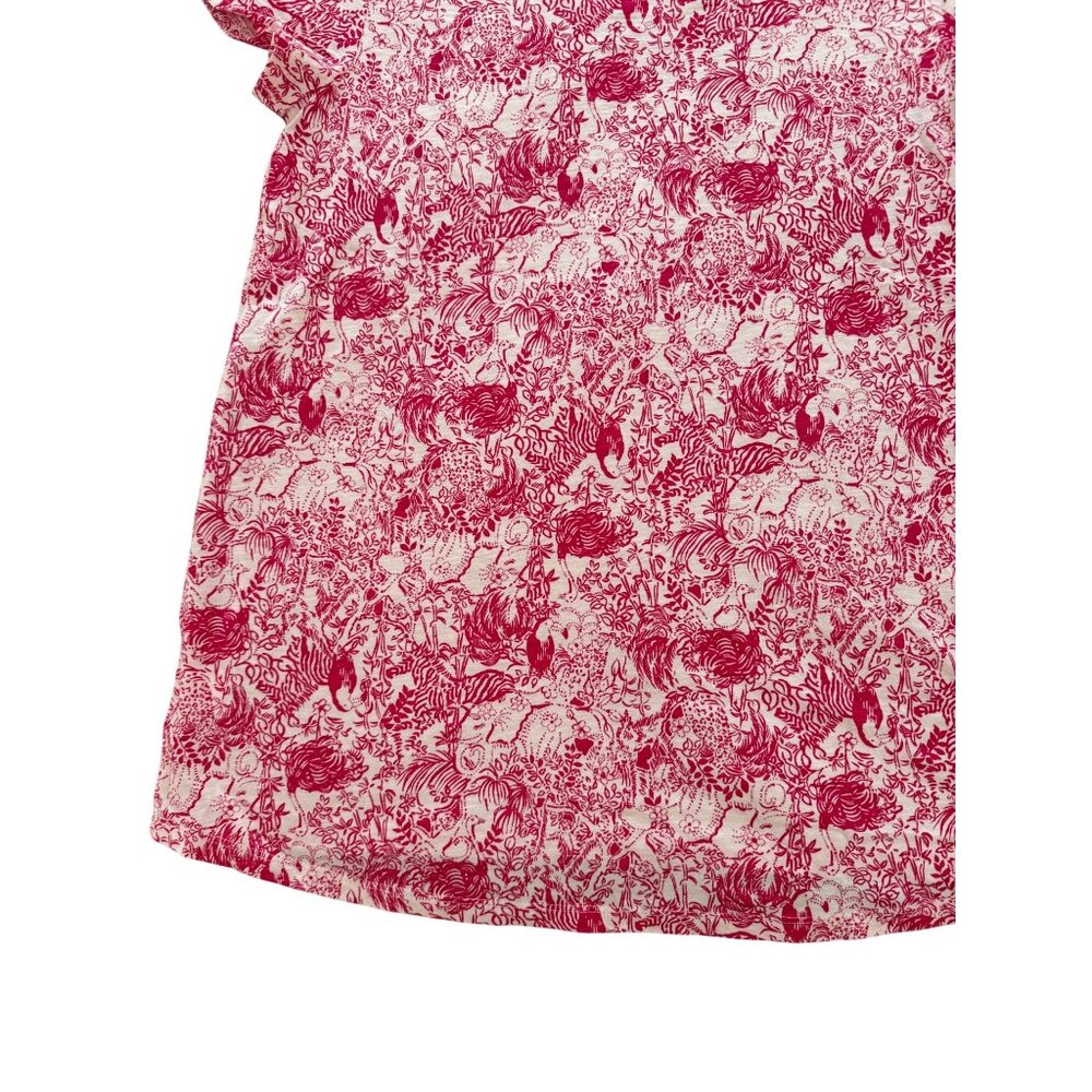 Lilly Pulitzer Womens Scoop Neck Top Size S Raspberry Cotton Short-sleeved New - Picture 8 of 10